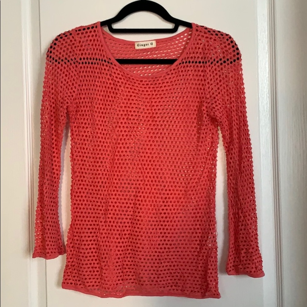 Ginger G | Coral Mesh Top